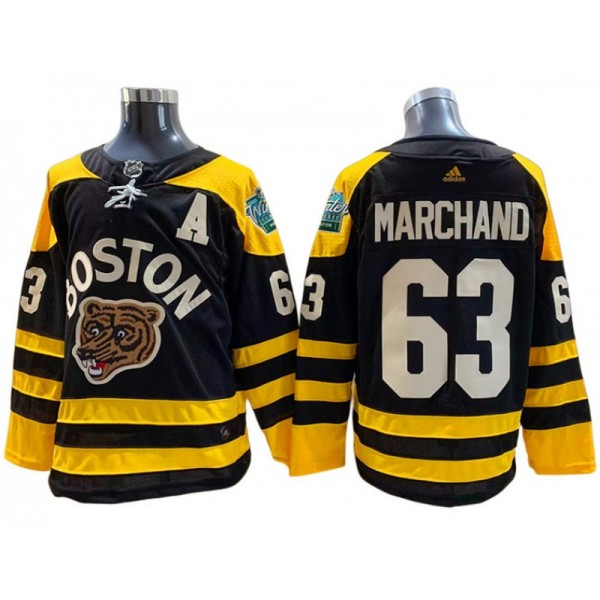 Boston Bruins #63 Brad Marchand Black 2023 Winter Classic Jersey