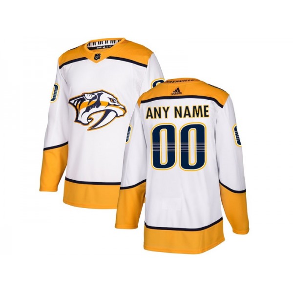 Nashville Predators #00 White Away Custom Jersey