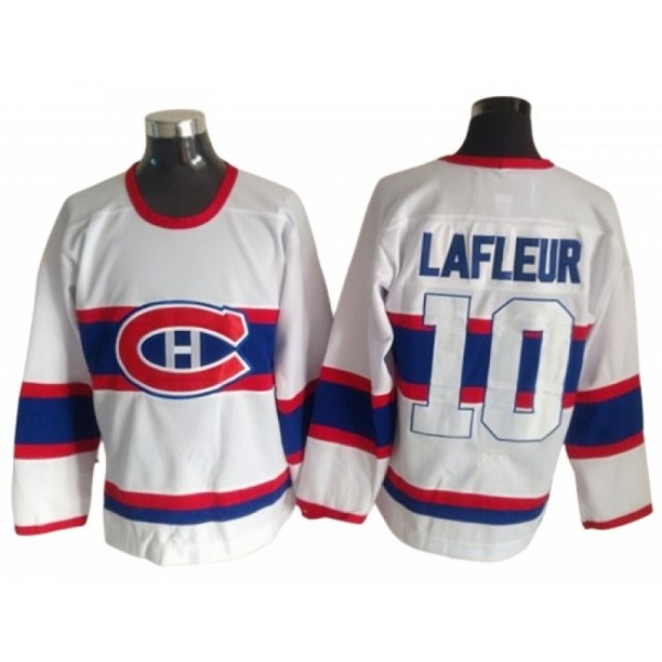 Montreal Canadiens #10 Guy Lafleur White 1945 Vintage CCM Jersey