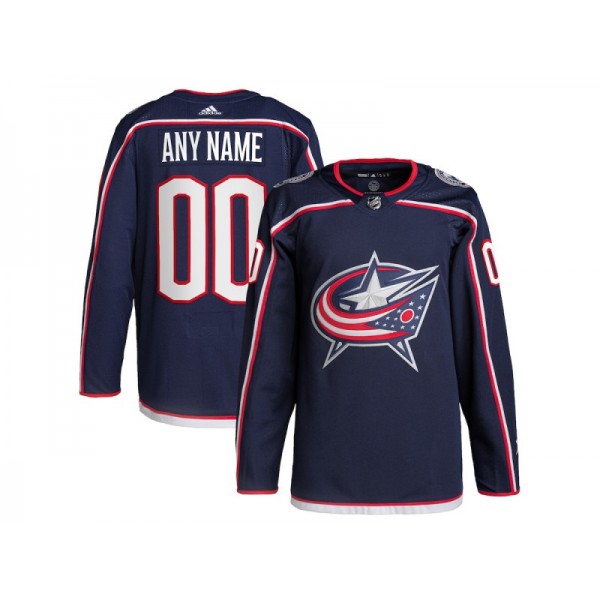 Columbus Blue Jackets #00 Navy Home Custom Jersey