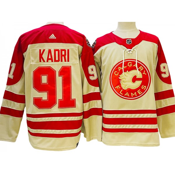 Calgary Flames #91 Nazem Kadri Cream 2023 Heritage Classic Jersey