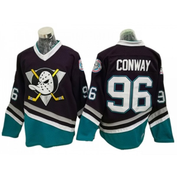 Anaheim Mighty Ducks #96 Charlie Conway Black Vintage CCM Jersey