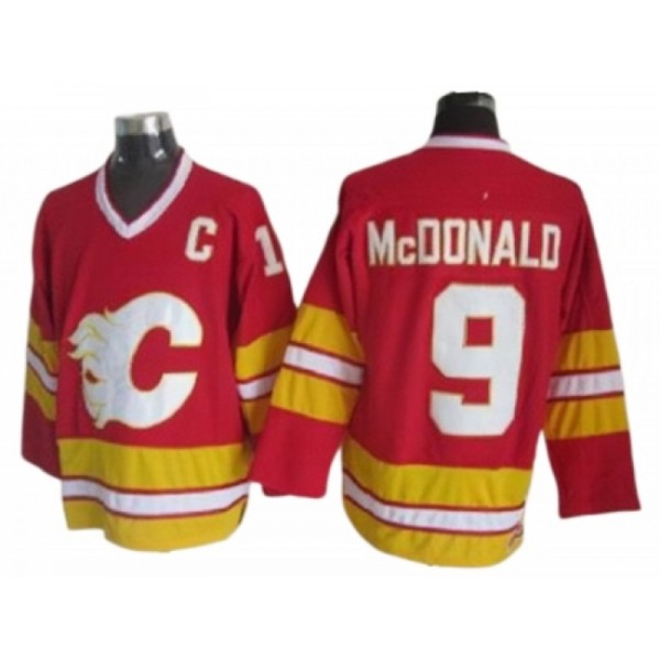 Calgary Flames #9 Lanny McDonald Red 1989 Vintage CCM Jersey