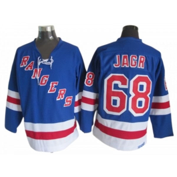 New York Rangers #68 Jaromir Jagr Blue Vintage CCM Jersey