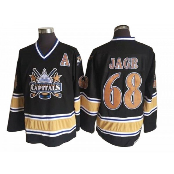 Washington Capitals #68 Jaromir Jagr Black Vintage CCM Jersey