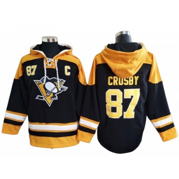 Pittsburgh Penguins #87 Sidney Crosby Black Ageless Must-Have Lace-Up Pullover Hoodie Jersey