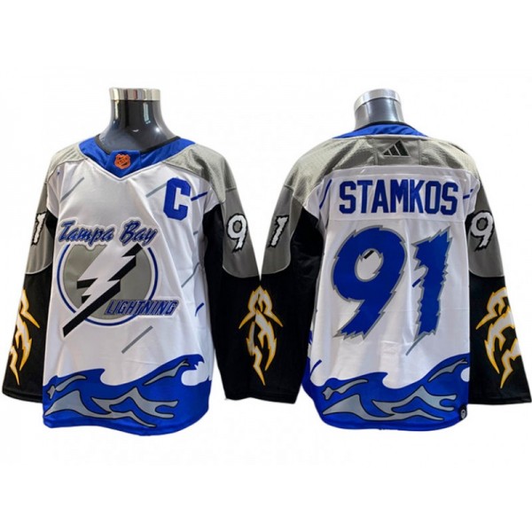 Tampa Bay Lightning #91 Steven Stamkos White Reverse Retro 2.0 Jersey