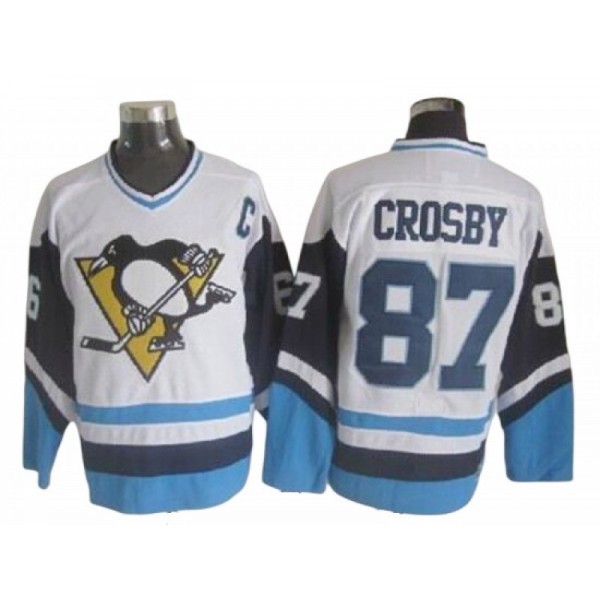 Pittsburgh Penguins #87 Sidney Crosby 1978 Vintage CCM White/Blue Jersey