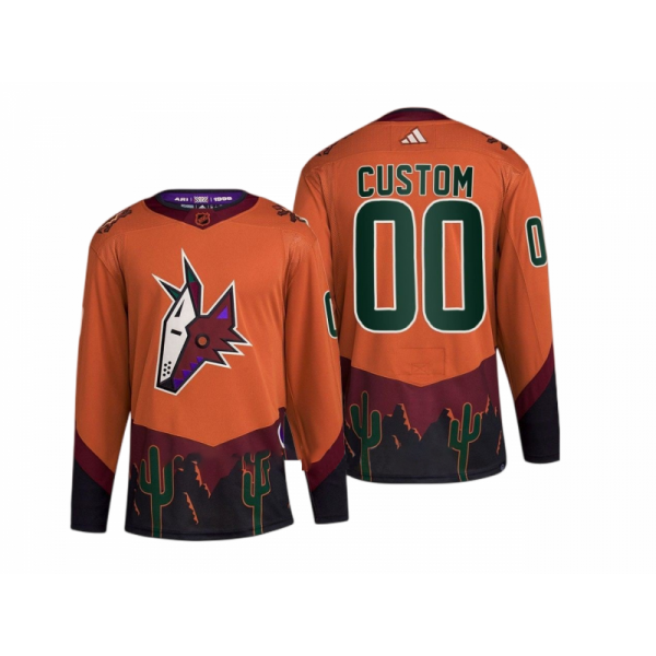 Arizona Coyotes #00 Orange Reverse Retro Custom Jersey