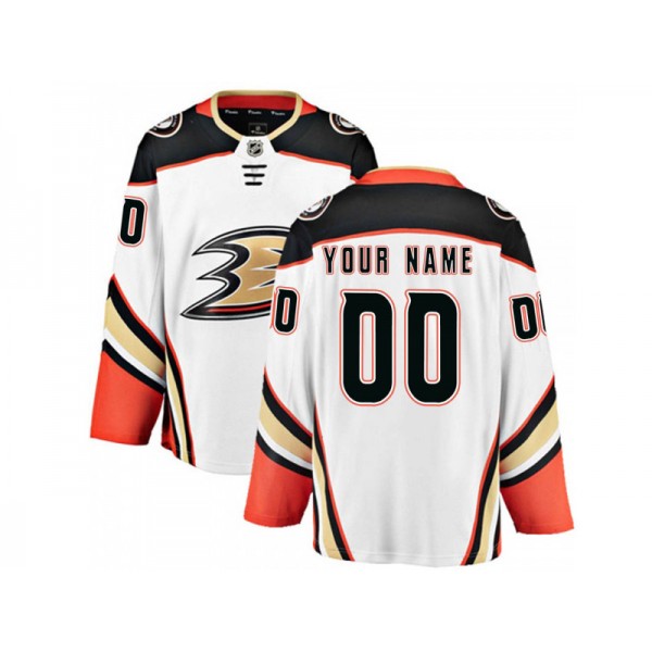 Anaheim Ducks #00 White Away Custom Jersey