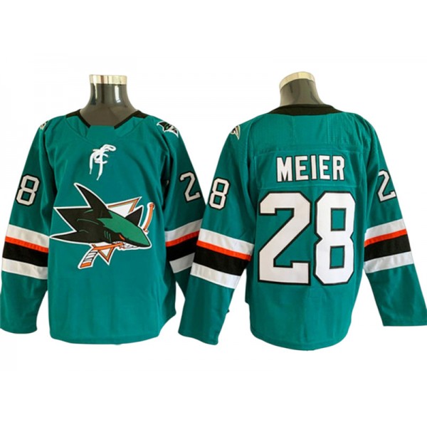 San Jose Sharks #28 Timo Meier Teal Home Jersey