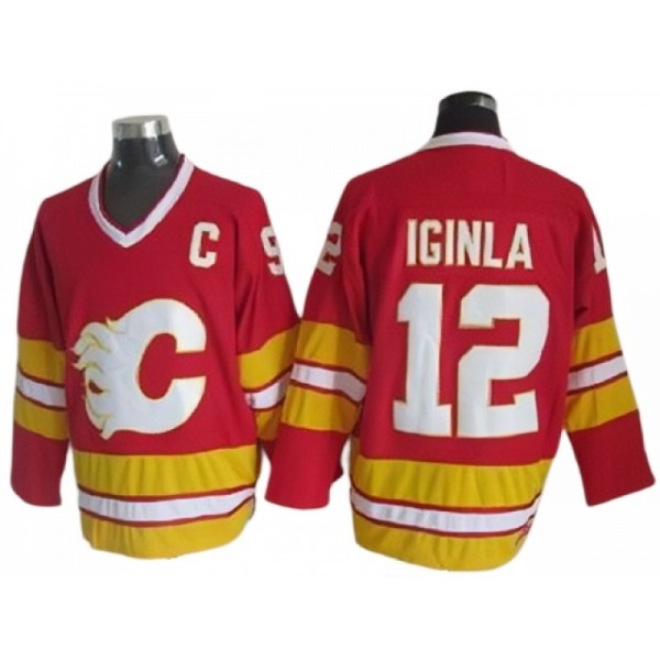 Calgary Flames #12 Jarome Iginla Red 1989 Vintage CCM Jersey