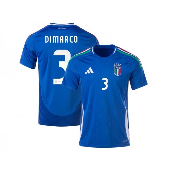 Italy #3 DIMARCO 2024 Home Jersey - Blue