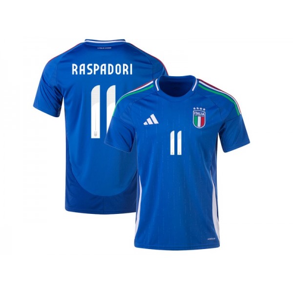 Italy #11 RASPADORI 2024 Home Jersey - Blue