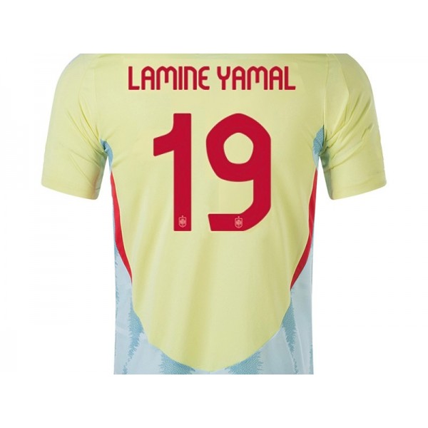 Spain National Team #19 Lamine Yamal 24/25 Away Jersey - Yellow