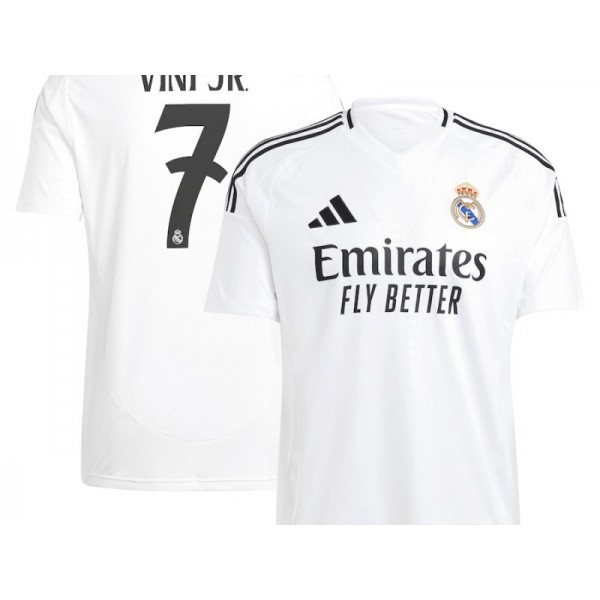 Real Madrid #7 Vini Jr. White Home 2024/25 Soccer Jersey