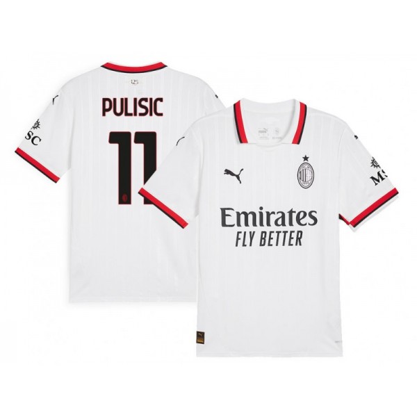 AC Milan #11 Christian Pulisic White Away 2024/25 Soccer Jersey