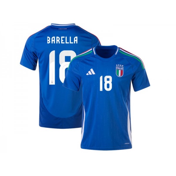 Italy #18 BARELLA 2024 Home Jersey - Blue