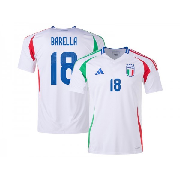 Italy #18 BARELLA 2024 Away Jersey - White