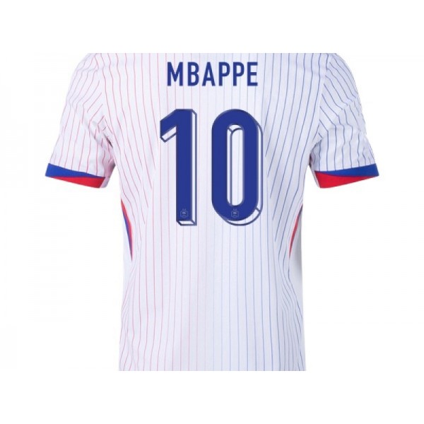 France #10 KYLIAN MBAPPÉ 24/25 White Away Jersey