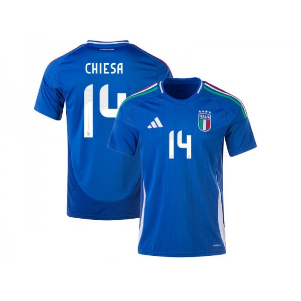 Italy #14 CHIESA 2024 Home Jersey - Blue