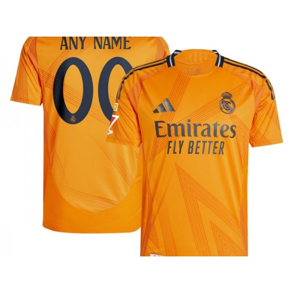 Real Madrid #00 Orange Away 2024/25 Soccer Custom Jersey