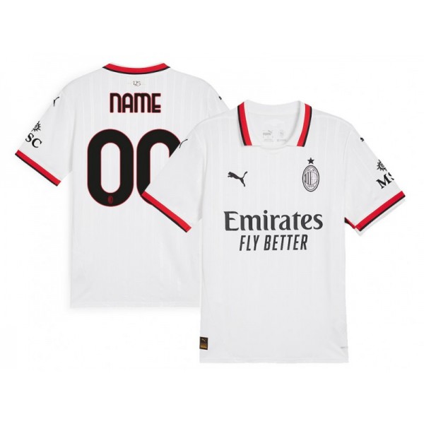 Ac Milan #00 White Away 2024/25 Soccer Custom Jersey