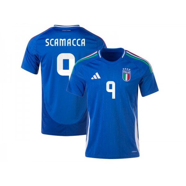 Italy #9 SCAMACCA 2024 Home Jersey - Blue