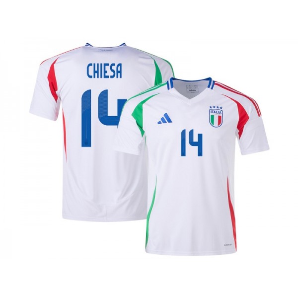 Italy #14 CHIESA 2024 Away Jersey - White