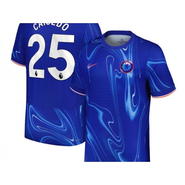 Chelsea #25 Caicedo Blue 2024/25 Home Soccer Jersey