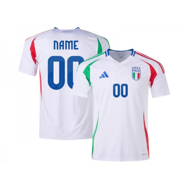 Italy National Team #00 2024 Away Custom Jersey - White