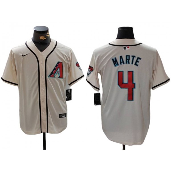 Arizona Diamondbacks #4 Ketel Marte Cream Limited Jersey