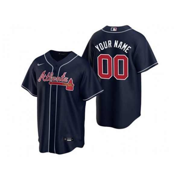 Atlanta Braves #00 Navy Cool Base Custom Jersey