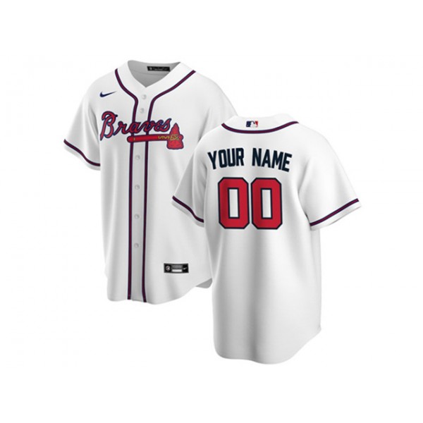 Atlanta Braves #00 White Cool Base Custom Jersey