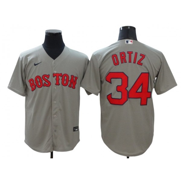 Boston Red Sox #34 David Ortiz Gray Cool Base Jersey