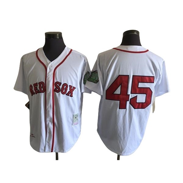 Boston Red Sox #45 Pedro Martinez 1999 Throwback White Jersey