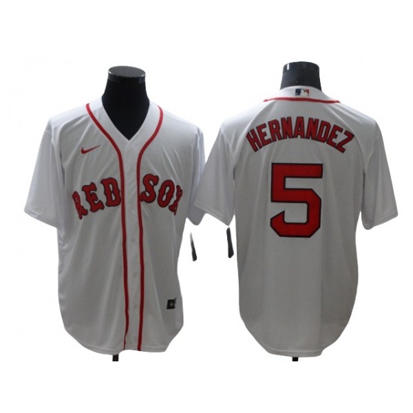 Boston Red Sox #5 Enrique Hernandez White Cool Base Jersey