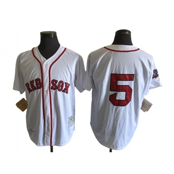 Boston Red Sox #5 Nomar Garciaparra 1997 Throwback White Jersey