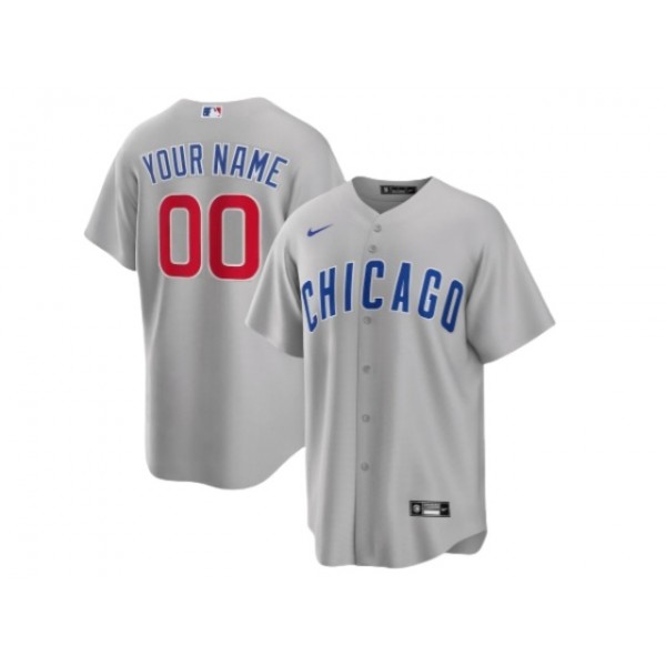 Chicago Cubs #00 Gray Cool Base Custom Jersey