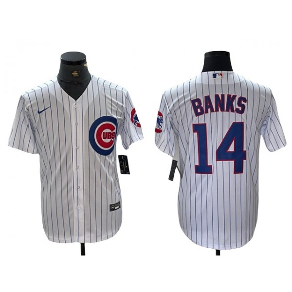 Chicago Cubs #14 Ernie Banks White Limited Jersey