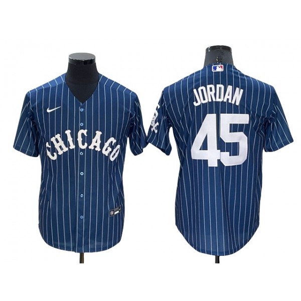 Chicago White Sox #45 Michael Jordan Blue Pinstripe Cool Base Jersey