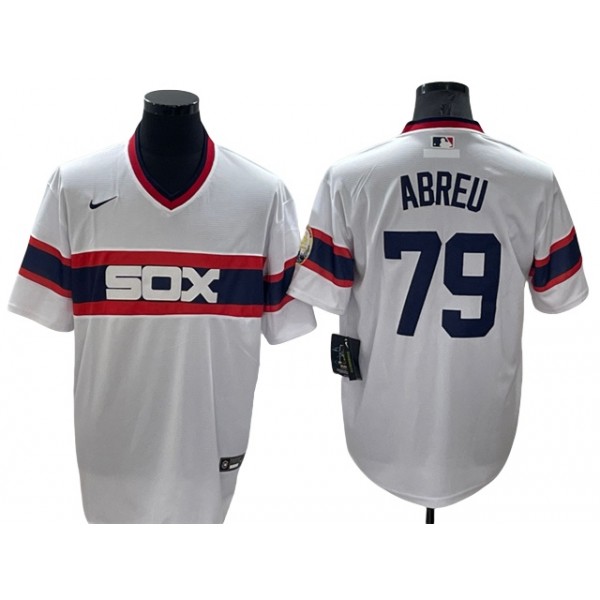 Chicago White Sox #79 Jose Abreu 1983 Throwback White Cool Base Jersey