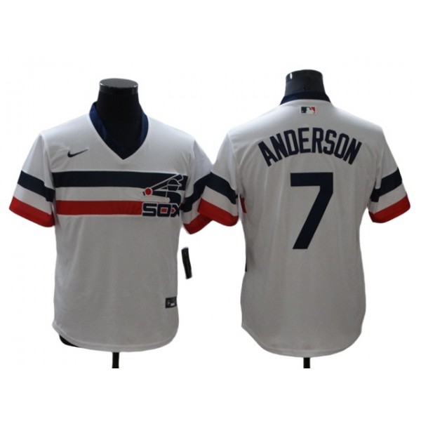 Chicago White Sox #7 Tim Anderson White Cooperstown Collection Cool Base Jersey