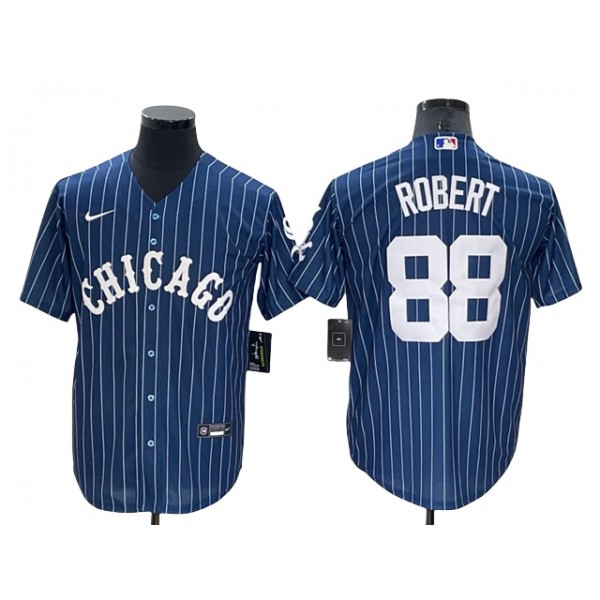 Chicago White Sox #88 Luis Robert Blue Pinstripe Cool Base Jersey