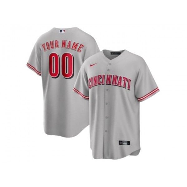 Cincinnati Reds #00 Gray Cool Base Custom Jersey