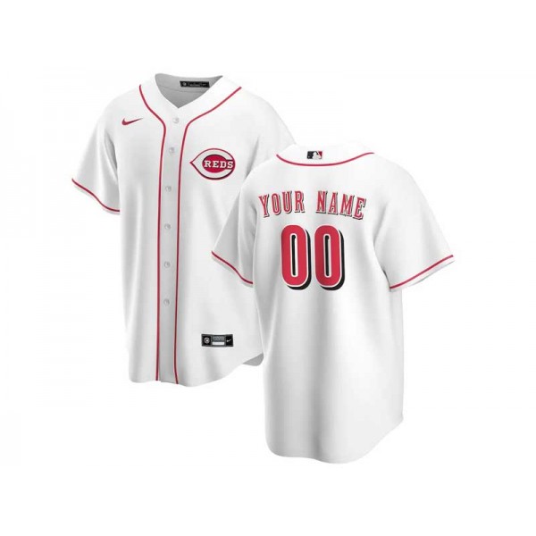 Cincinnati Reds #00 White Cool Base Custom Jersey