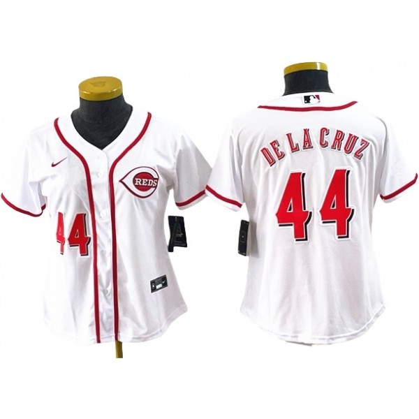 Cincinnati Reds #44 Elly De La Cruz Women's White Cool Base Jersey