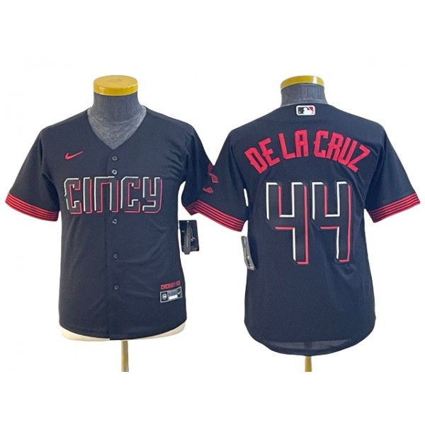 Cincinnati Reds #44 Elly De La Cruz Youth Black 2023 City Connect Jersey