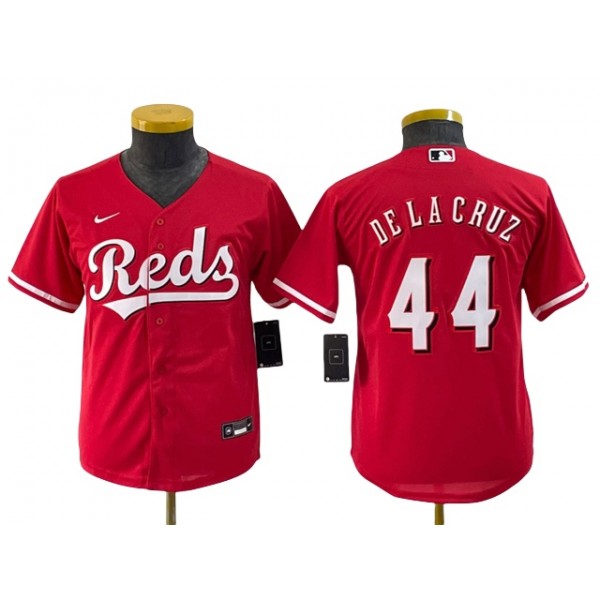 Cincinnati Reds #44 Elly De La Cruz Youth Red Cool Base Jersey