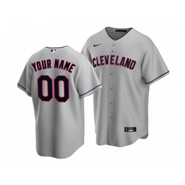 Cleveland Guardians #00 Gray Cool Base Custom Jersey